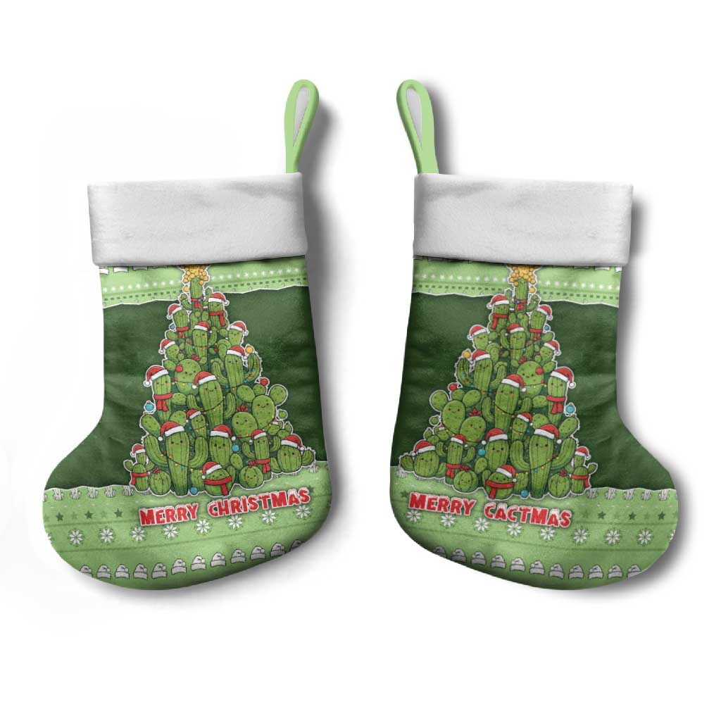 Cactus Christmas Stocking Merry Cactmas - Wonder Print Shop