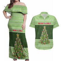 Cactus Christmas Couples Matching Off Shoulder Maxi Dress and Hawaiian Shirt Merry Cactmas - Wonder Print Shop