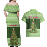 Cactus Christmas Couples Matching Off Shoulder Maxi Dress and Hawaiian Shirt Merry Cactmas - Wonder Print Shop