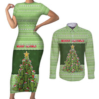 Cactus Christmas Couples Matching Short Sleeve Bodycon Dress and Long Sleeve Button Shirt Merry Cactmas - Wonder Print Shop