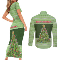 Cactus Christmas Couples Matching Short Sleeve Bodycon Dress and Long Sleeve Button Shirt Merry Cactmas - Wonder Print Shop