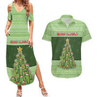 Cactus Christmas Couples Matching Summer Maxi Dress and Hawaiian Shirt Merry Cactmas - Wonder Print Shop