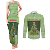 Cactus Christmas Couples Matching Tank Maxi Dress and Long Sleeve Button Shirt Merry Cactmas - Wonder Print Shop