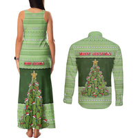 Cactus Christmas Couples Matching Tank Maxi Dress and Long Sleeve Button Shirt Merry Cactmas - Wonder Print Shop
