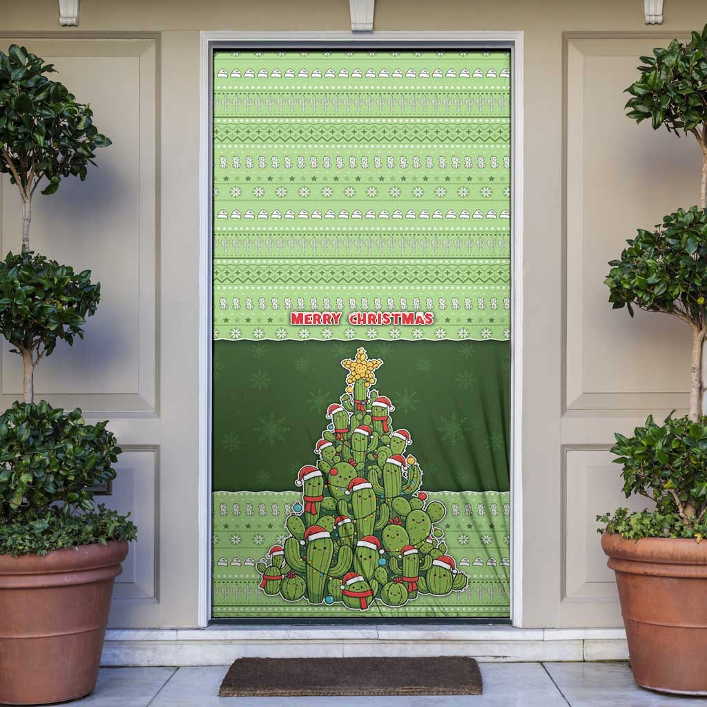 Cactus Christmas Door Cover Merry Cactmas - Wonder Print Shop