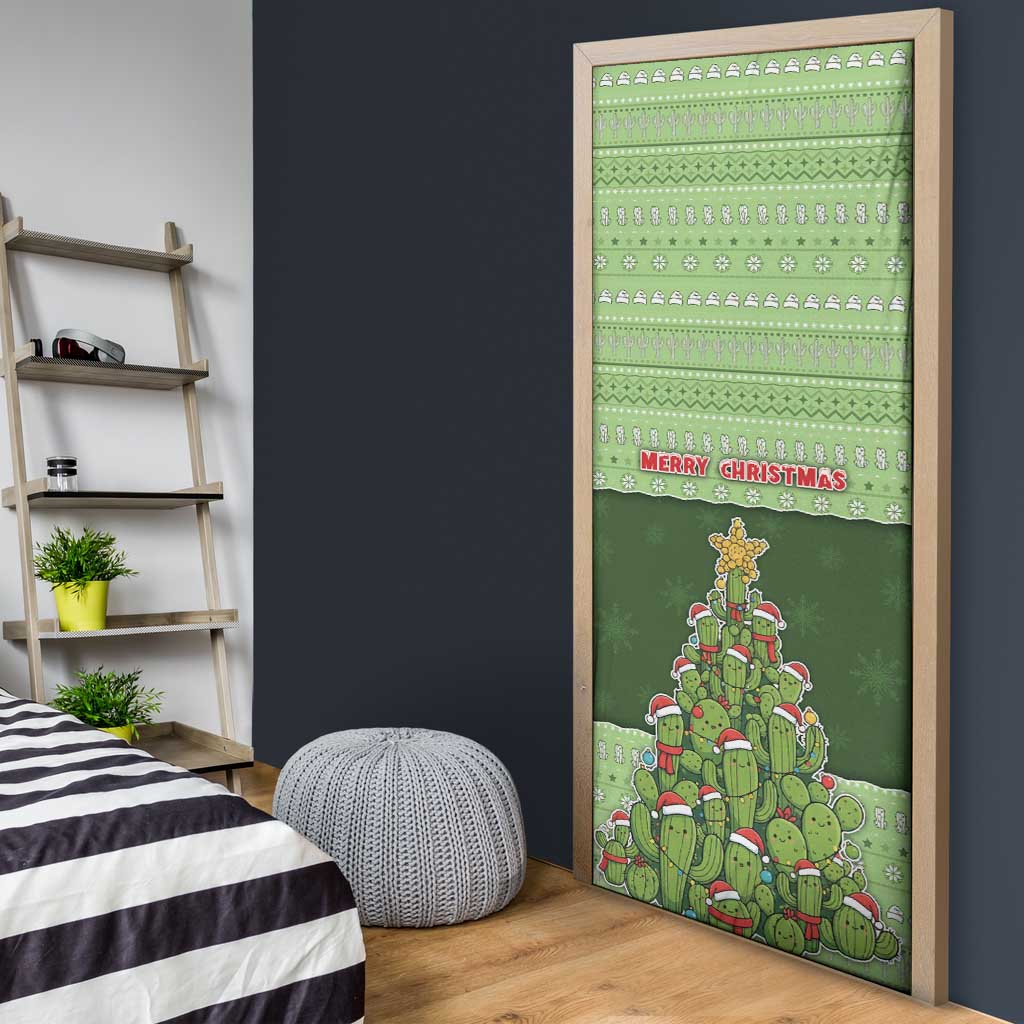 Cactus Christmas Door Cover Merry Cactmas - Wonder Print Shop