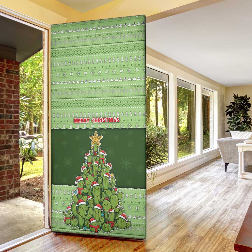 Cactus Christmas Door Cover Merry Cactmas - Wonder Print Shop