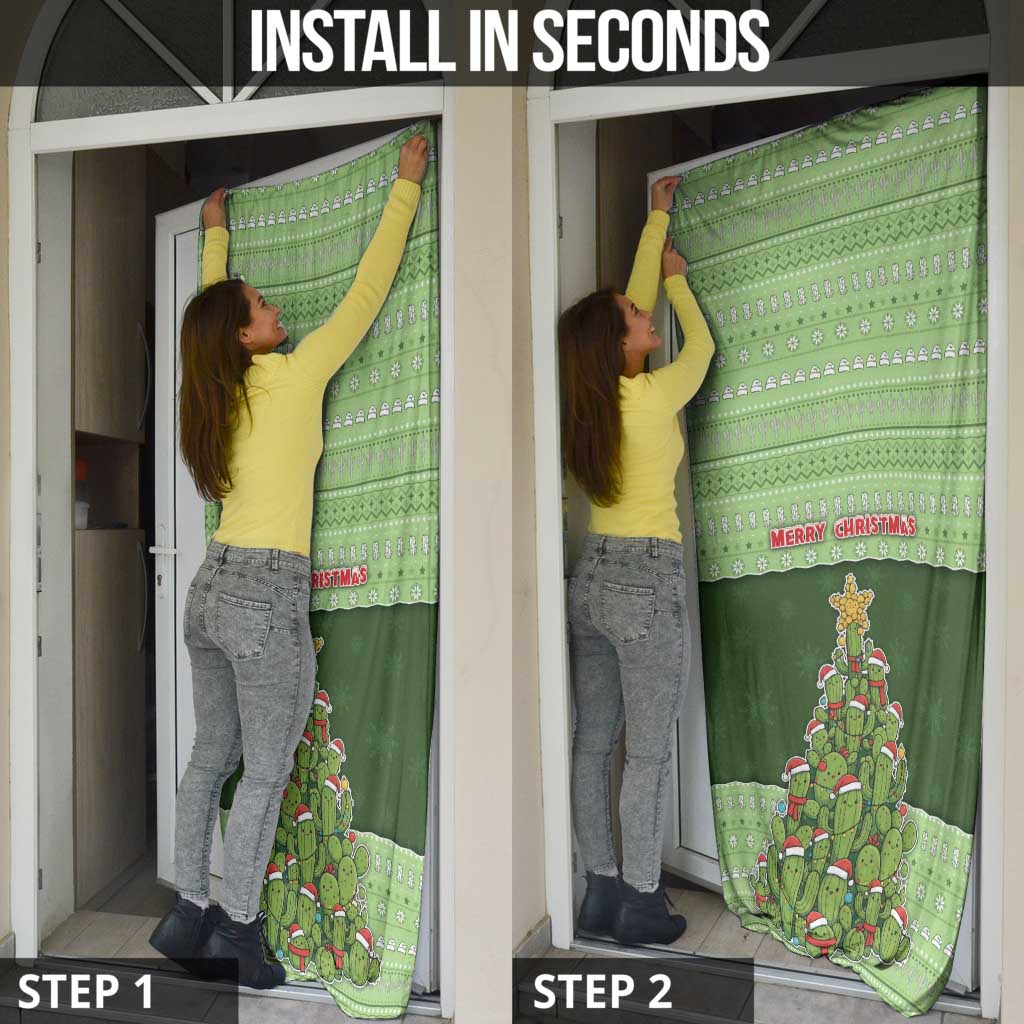 Cactus Christmas Door Cover Merry Cactmas - Wonder Print Shop
