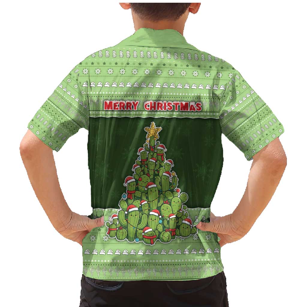 Cactus Christmas Family Matching Mermaid Dress and Hawaiian Shirt Merry Cactmas - Wonder Print Shop