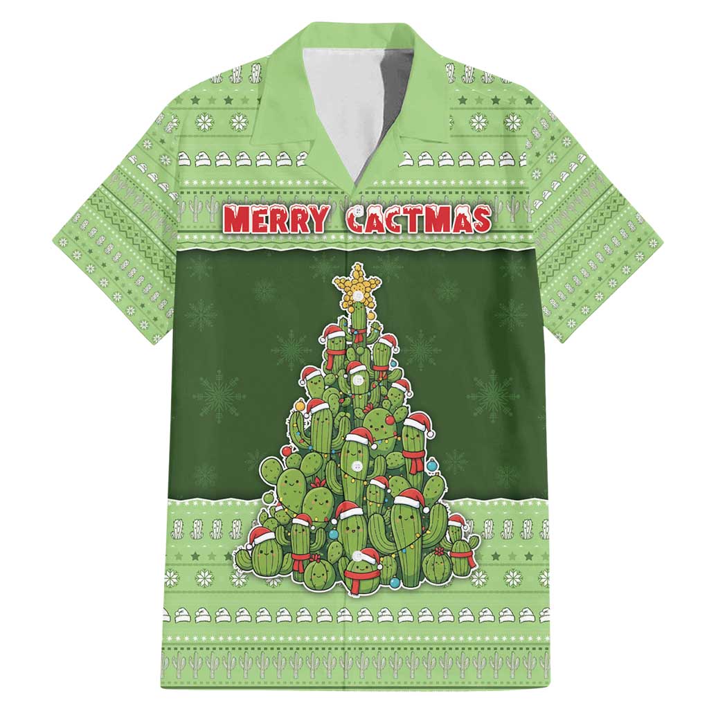 Cactus Christmas Family Matching Mermaid Dress and Hawaiian Shirt Merry Cactmas - Wonder Print Shop