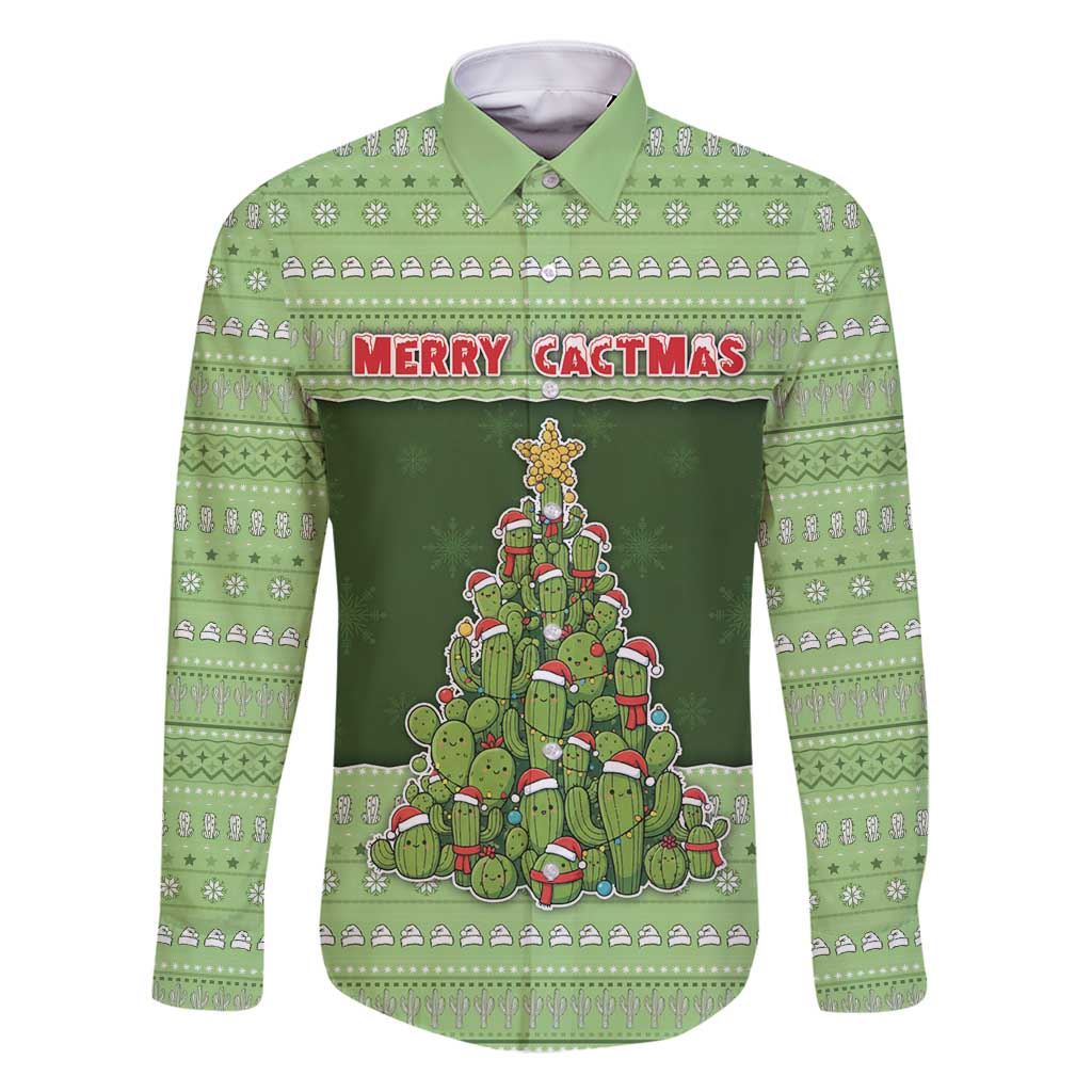 Cactus Christmas Family Matching Mermaid Dress and Hawaiian Shirt Merry Cactmas - Wonder Print Shop