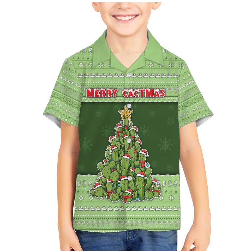 Cactus Christmas Family Matching Mermaid Dress and Hawaiian Shirt Merry Cactmas - Wonder Print Shop