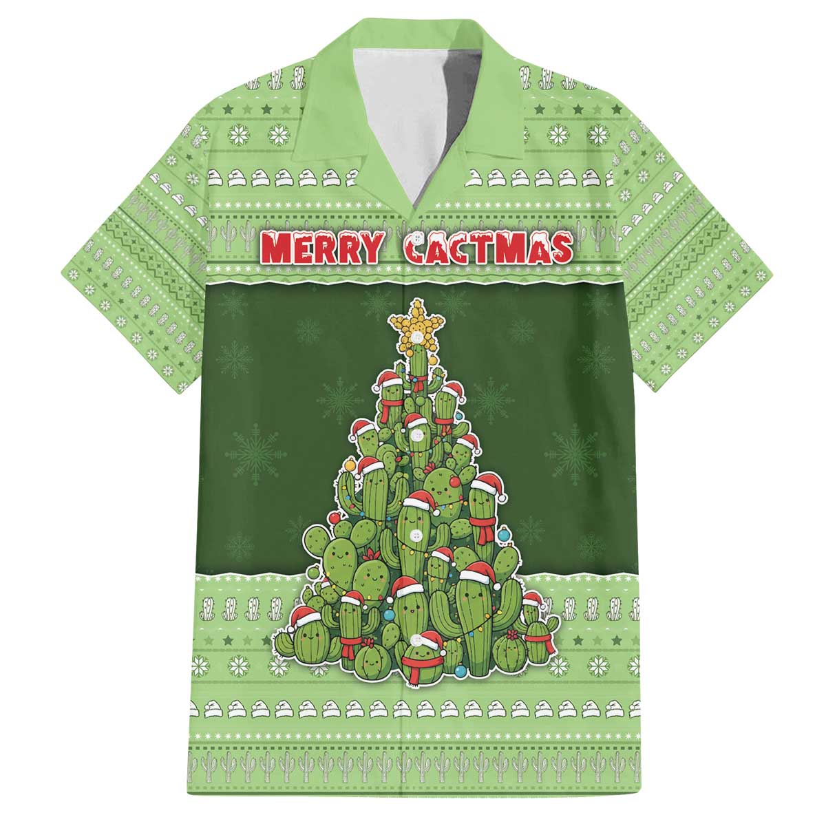 Cactus Christmas Family Matching Off The Shoulder Long Sleeve Dress and Hawaiian Shirt Merry Cactmas - Wonder Print Shop