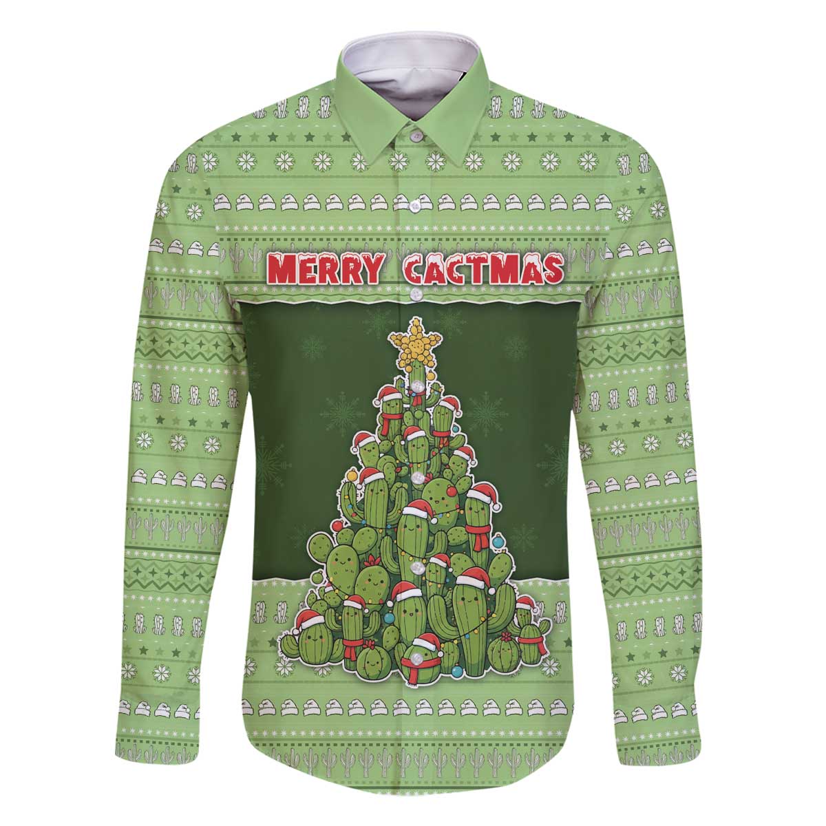 Cactus Christmas Family Matching Off The Shoulder Long Sleeve Dress and Hawaiian Shirt Merry Cactmas - Wonder Print Shop