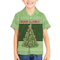 Cactus Christmas Family Matching Off The Shoulder Long Sleeve Dress and Hawaiian Shirt Merry Cactmas - Wonder Print Shop
