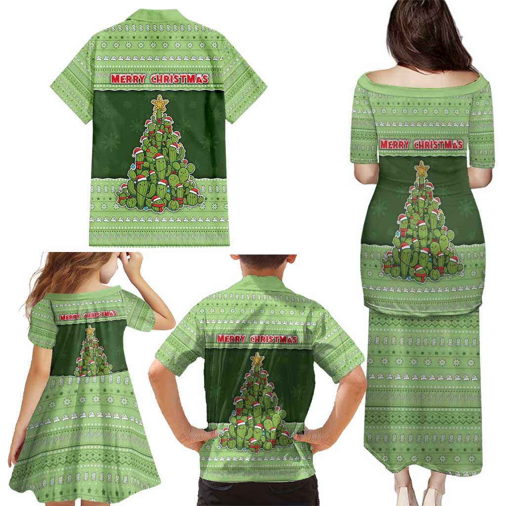 Cactus Christmas Family Matching Puletasi and Hawaiian Shirt Merry Cactmas - Wonder Print Shop