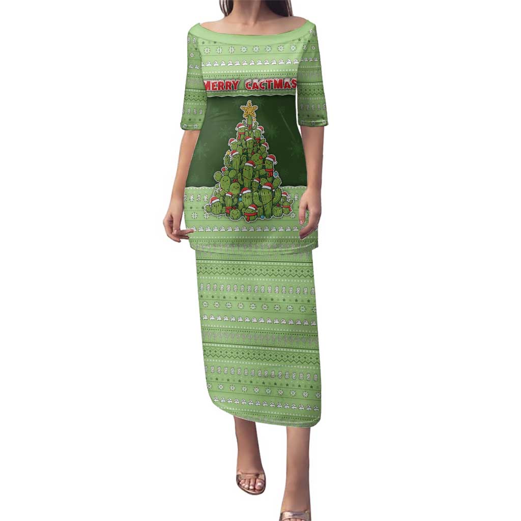 Cactus Christmas Family Matching Puletasi and Hawaiian Shirt Merry Cactmas - Wonder Print Shop