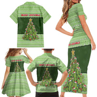 Cactus Christmas Family Matching Short Sleeve Bodycon Dress and Hawaiian Shirt Merry Cactmas - Wonder Print Shop