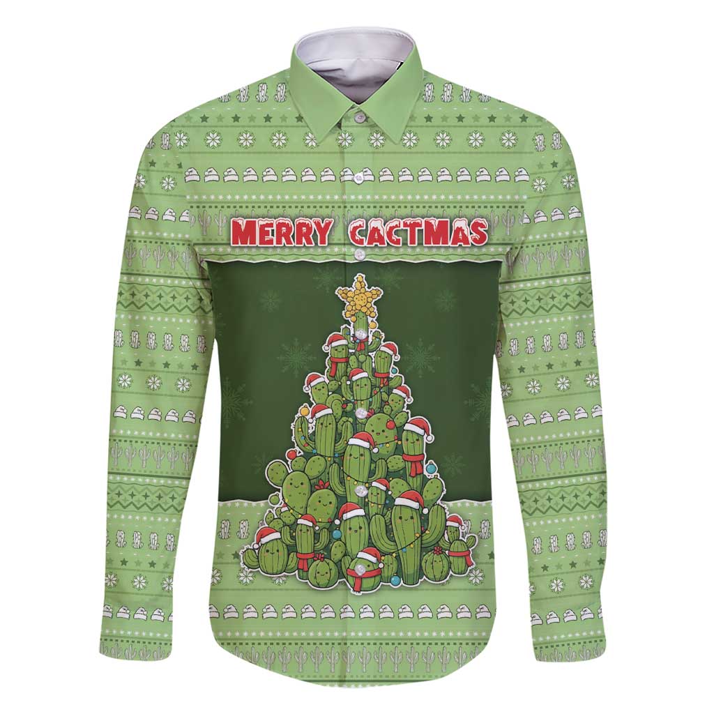 Cactus Christmas Family Matching Short Sleeve Bodycon Dress and Hawaiian Shirt Merry Cactmas - Wonder Print Shop