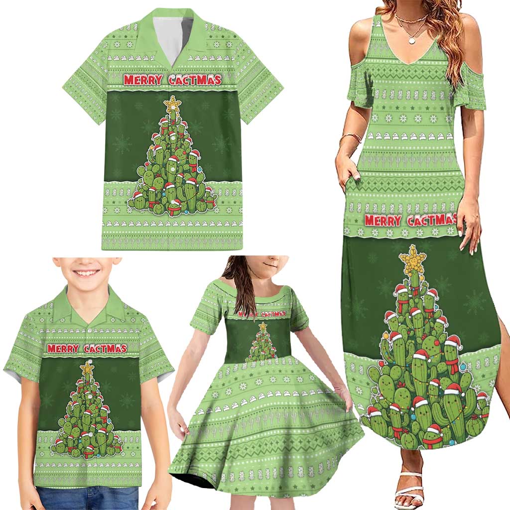 Cactus Christmas Family Matching Summer Maxi Dress and Hawaiian Shirt Merry Cactmas - Wonder Print Shop