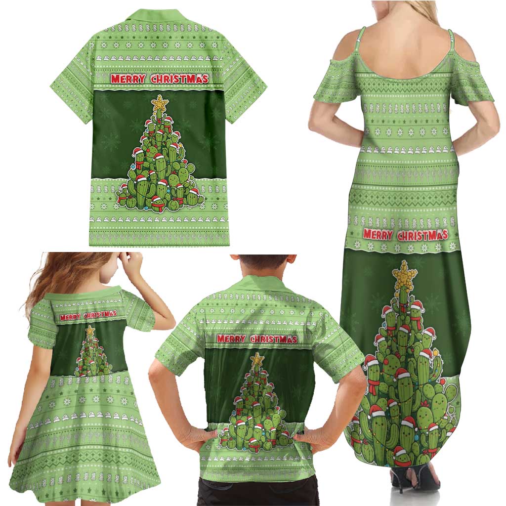 Cactus Christmas Family Matching Summer Maxi Dress and Hawaiian Shirt Merry Cactmas - Wonder Print Shop