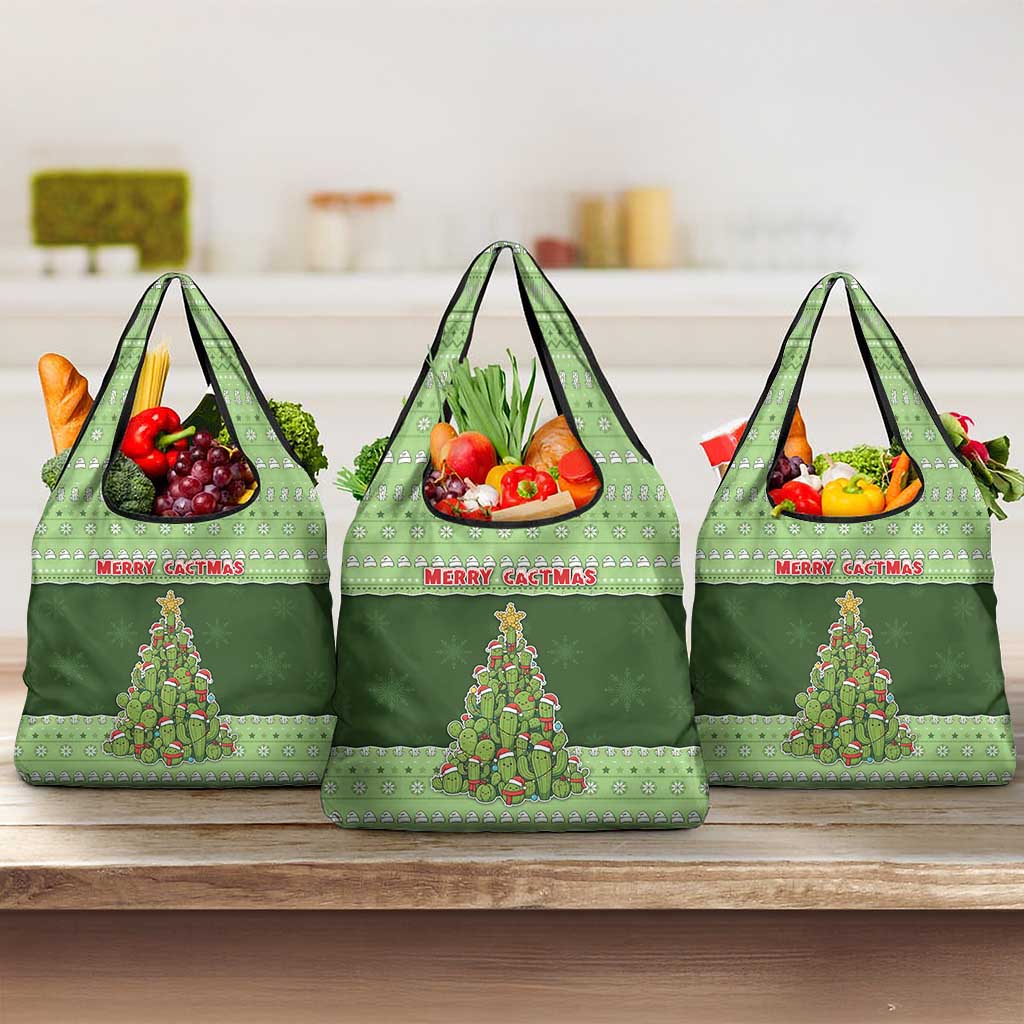 Cactus Christmas Grocery Bag Merry Cactmas - Wonder Print Shop
