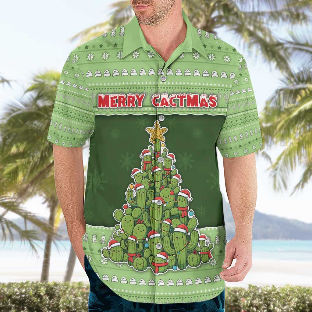 Cactus Christmas Hawaiian Shirt Merry Cactmas - Wonder Print Shop