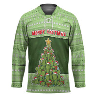 Cactus Christmas Hockey Jersey Merry Cactmas - Wonder Print Shop