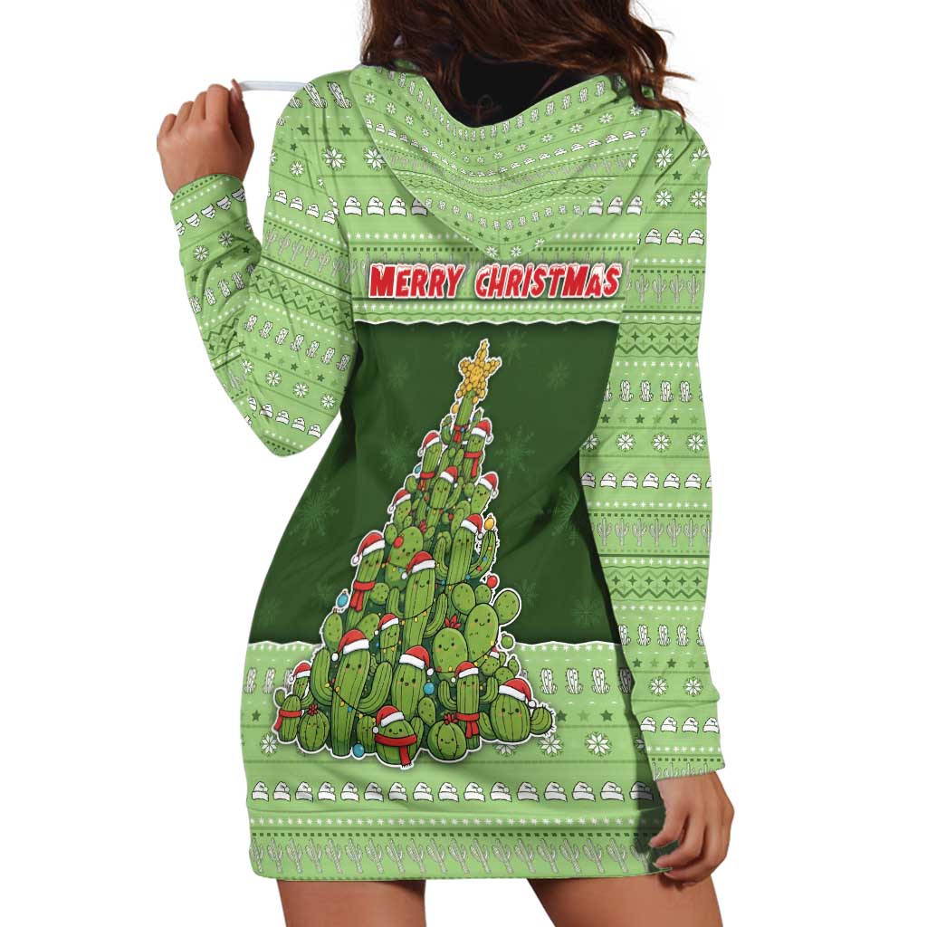 Cactus Christmas Hoodie Dress Merry Cactmas - Wonder Print Shop