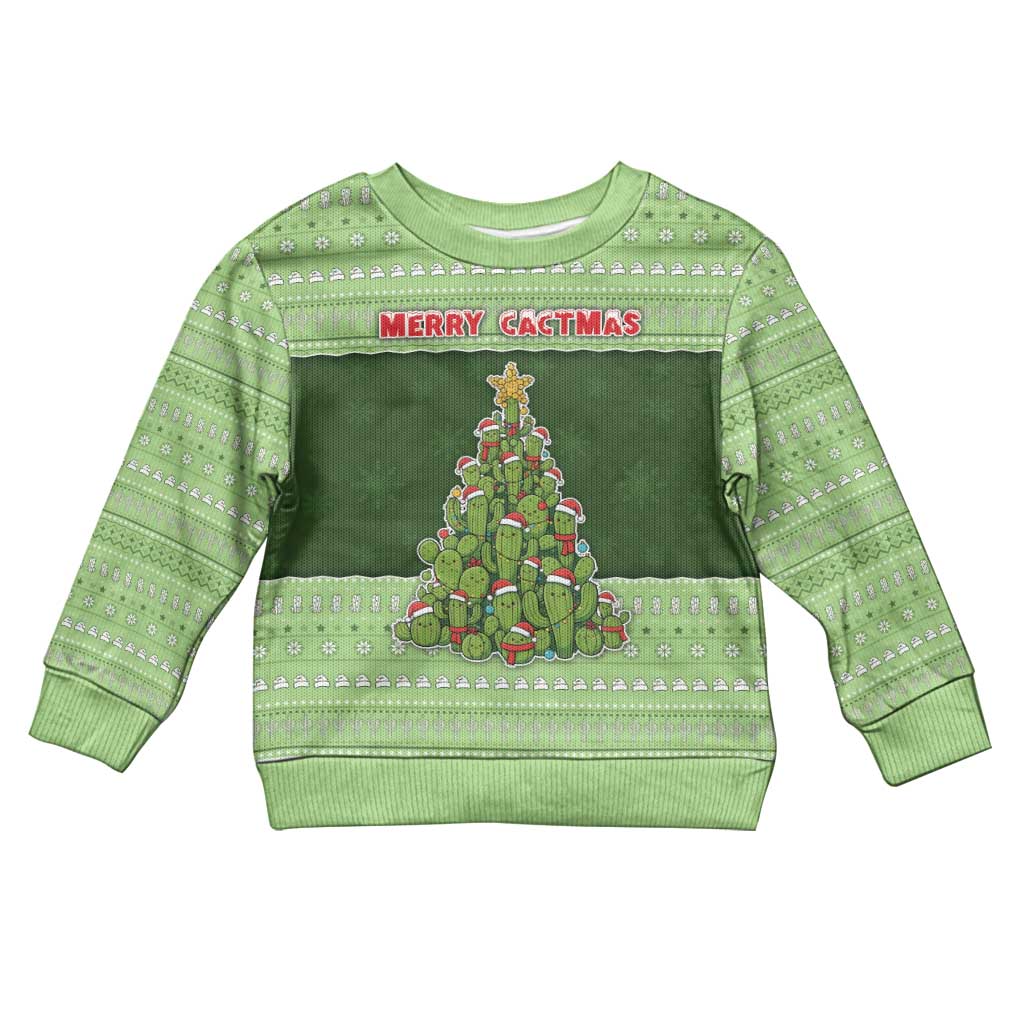 Cactus Christmas Kid Ugly Christmas Sweater Merry Cactmas - Wonder Print Shop