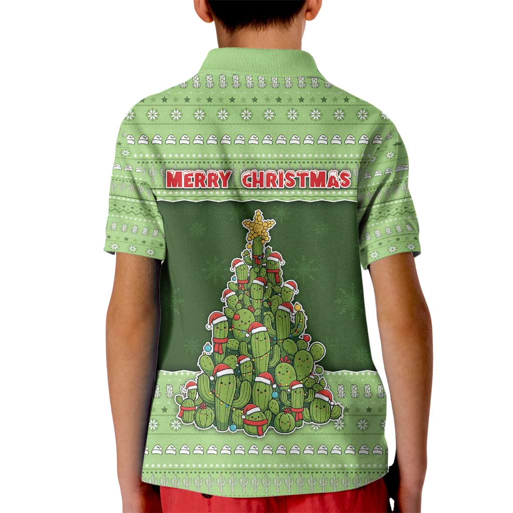 Cactus Christmas Kid Polo Shirt Merry Cactmas - Wonder Print Shop