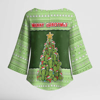 Cactus Christmas Kimono Sleeve Blouse Merry Cactmas - Wonder Print Shop