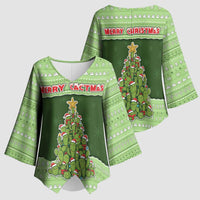 Cactus Christmas Kimono Sleeve Blouse Merry Cactmas - Wonder Print Shop