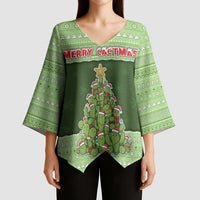 Cactus Christmas Kimono Sleeve Blouse Merry Cactmas - Wonder Print Shop