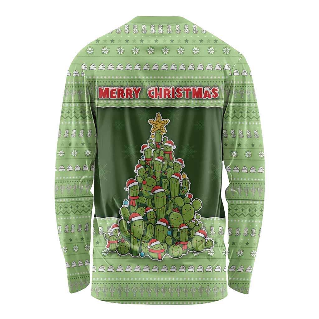 Cactus Christmas Long Sleeve Shirt Merry Cactmas - Wonder Print Shop