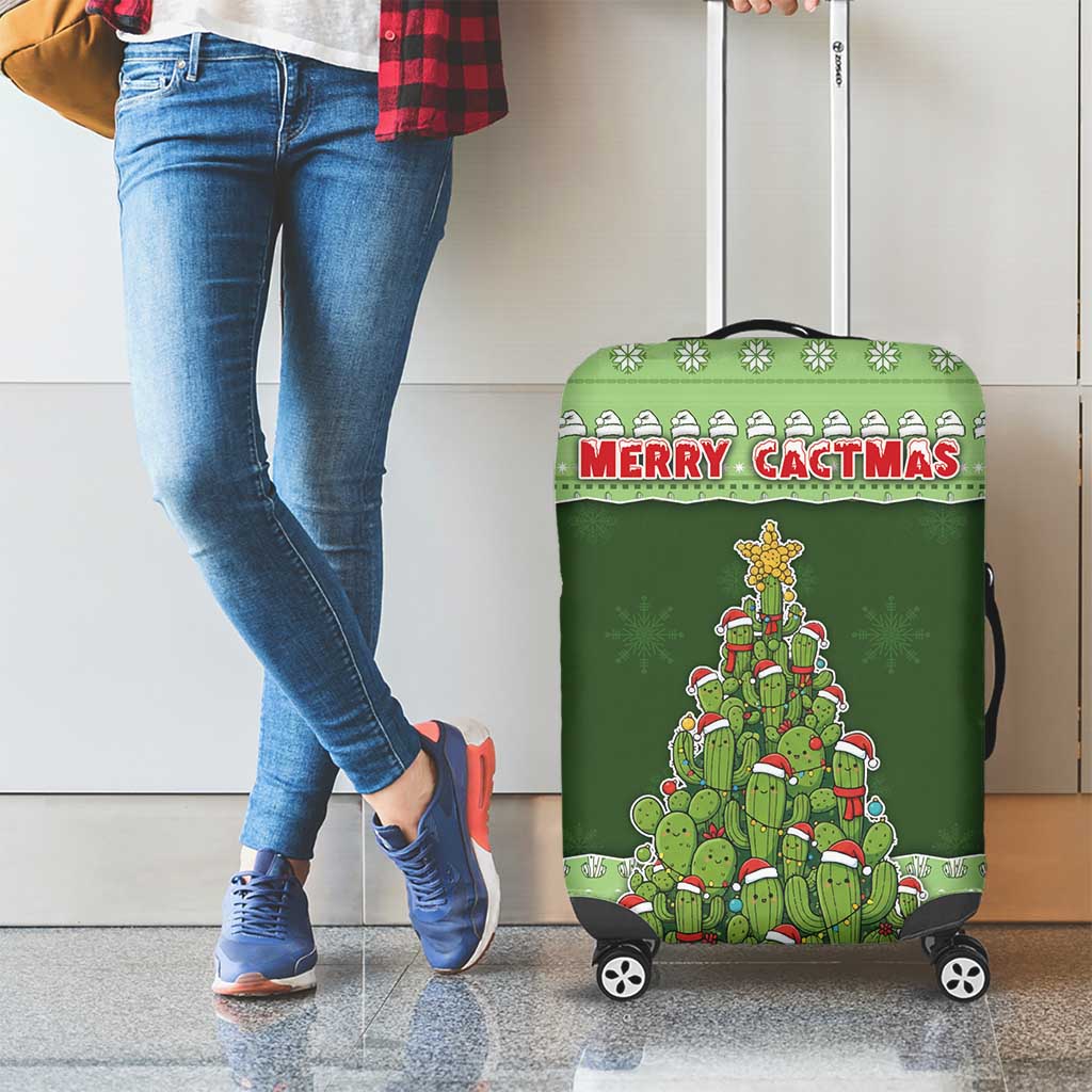 Cactus Christmas Luggage Cover Merry Cactmas - Wonder Print Shop