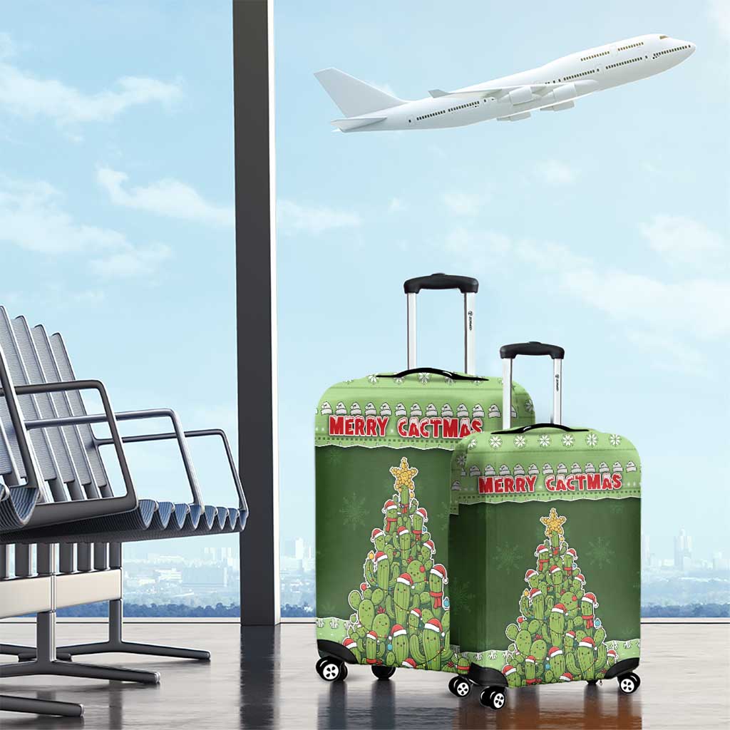 Cactus Christmas Luggage Cover Merry Cactmas - Wonder Print Shop
