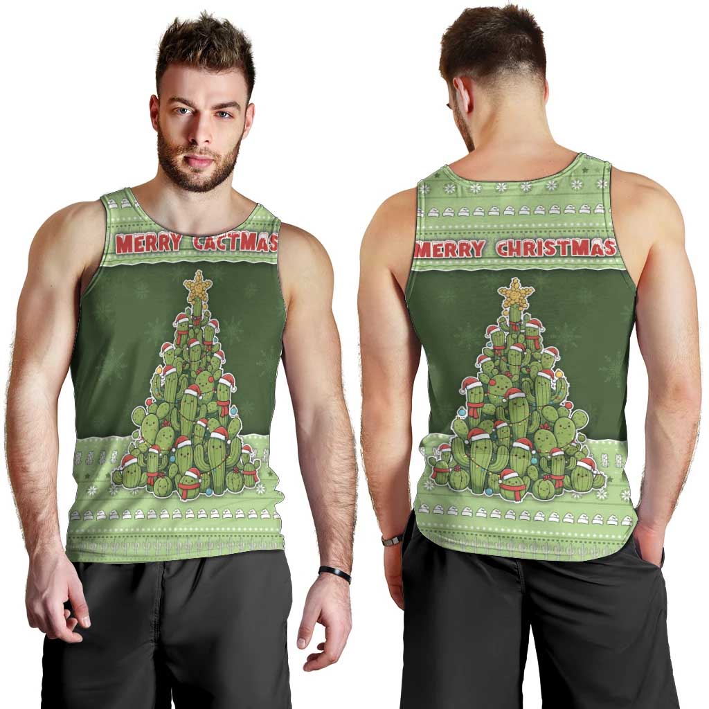 Cactus Christmas Men Tank Top Merry Cactmas - Wonder Print Shop