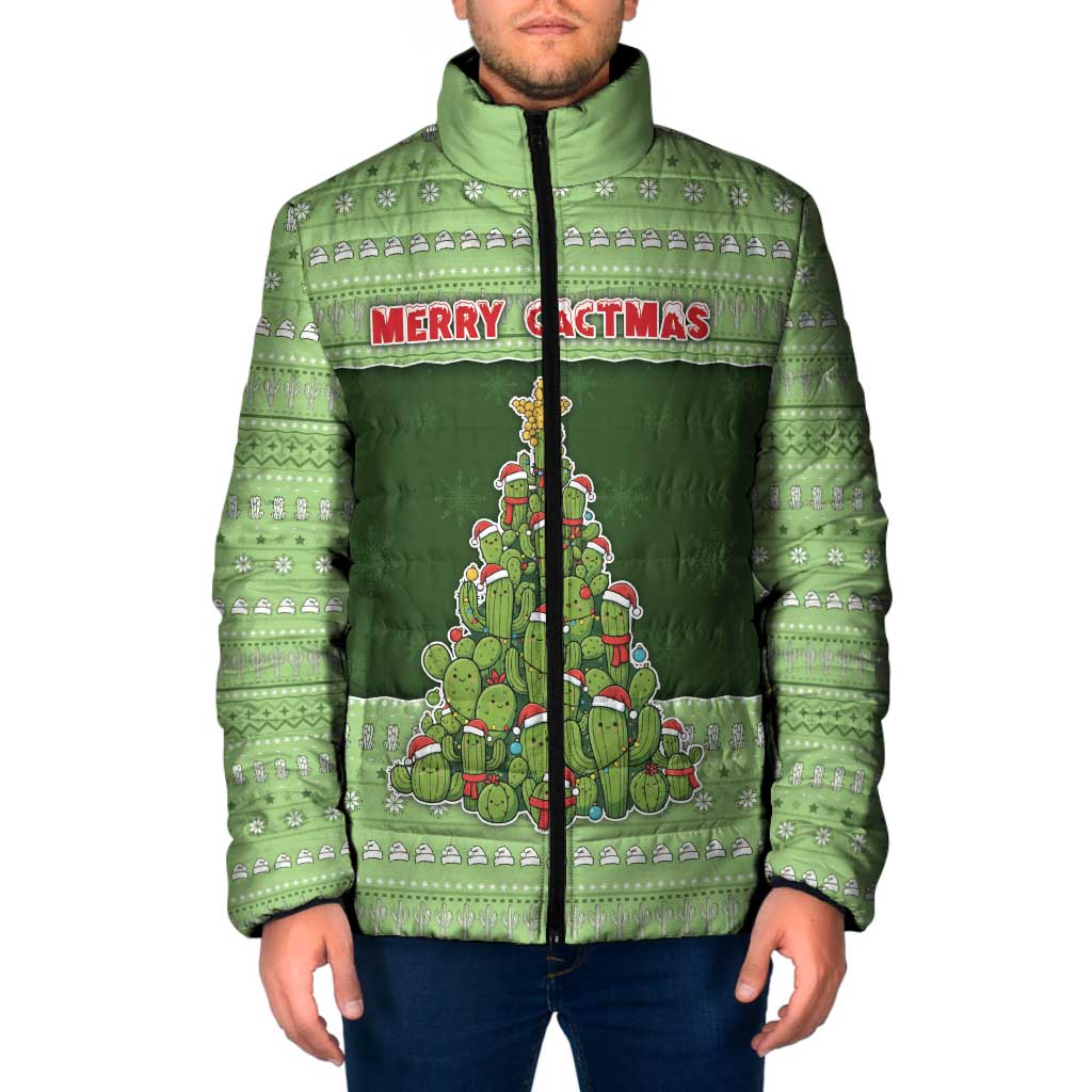 Cactus Christmas Padded Jacket Merry Cactmas - Wonder Print Shop