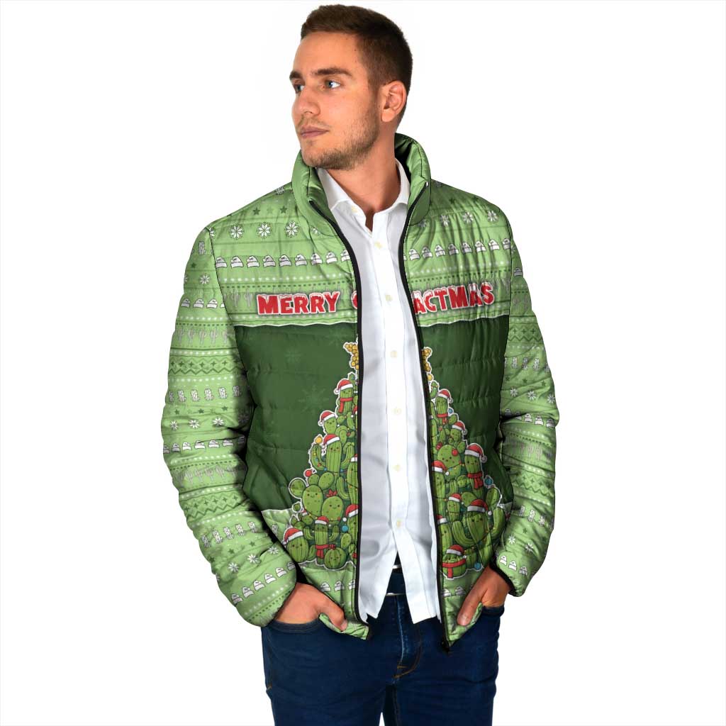 Cactus Christmas Padded Jacket Merry Cactmas - Wonder Print Shop