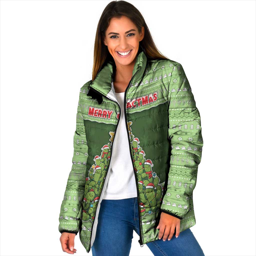 Cactus Christmas Padded Jacket Merry Cactmas - Wonder Print Shop