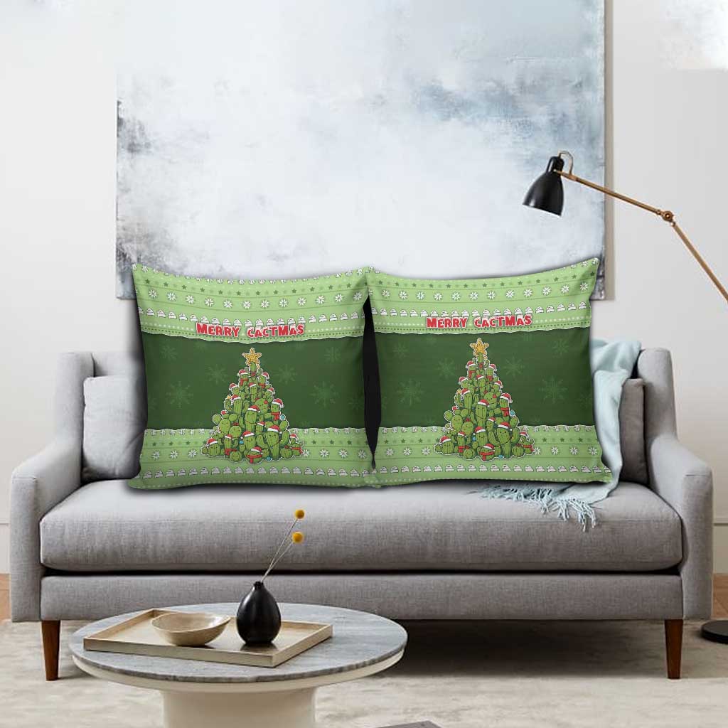 Cactus Christmas Pillow Cover Merry Cactmas - Wonder Print Shop