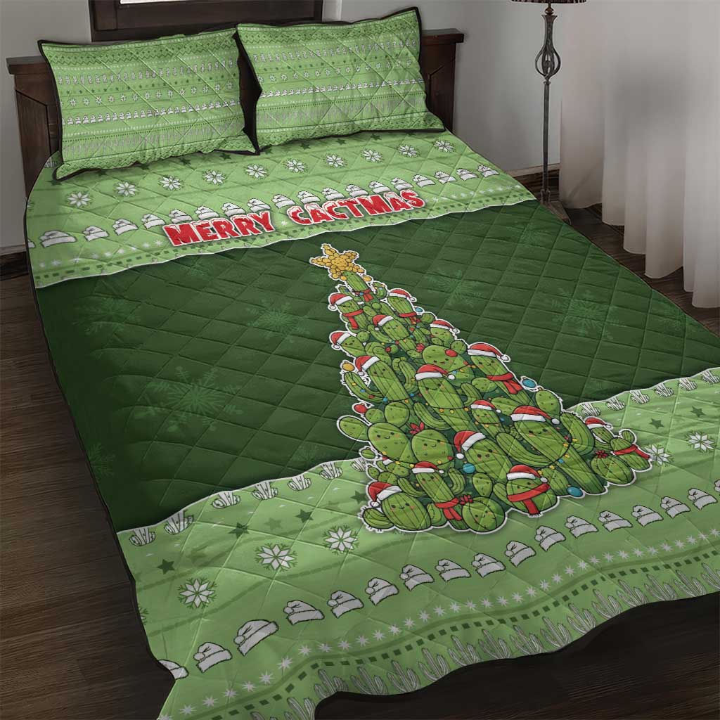 Cactus Christmas Quilt Bed Set Merry Cactmas - Wonder Print Shop