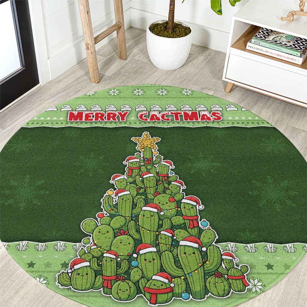 Cactus Christmas Round Carpet Merry Cactmas - Wonder Print Shop