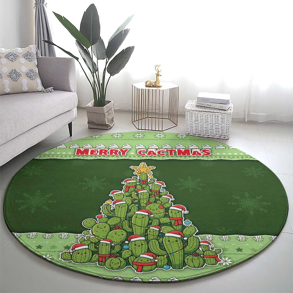 Cactus Christmas Round Carpet Merry Cactmas - Wonder Print Shop