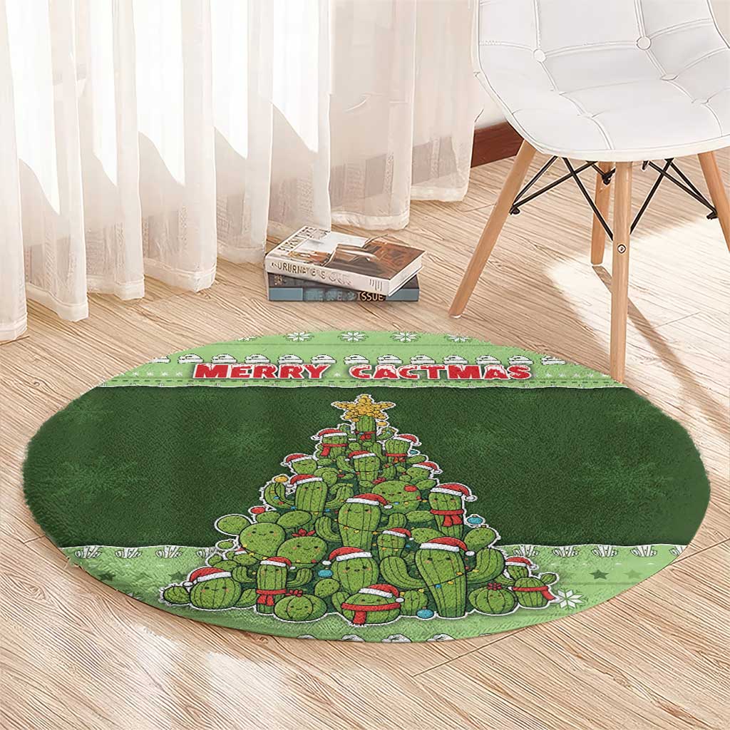 Cactus Christmas Round Carpet Merry Cactmas - Wonder Print Shop
