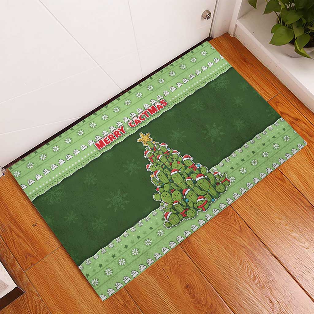 Cactus Christmas Rubber Doormat Merry Cactmas - Wonder Print Shop