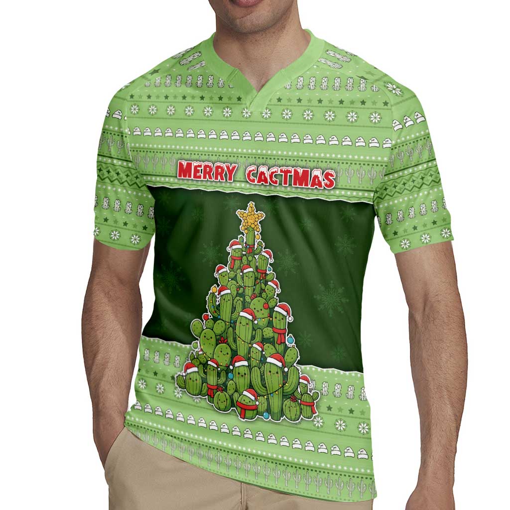 Cactus Christmas Rugby Jersey Merry Cactmas - Wonder Print Shop