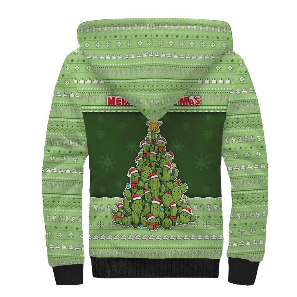 Cactus Christmas Sherpa Hoodie Merry Cactmas - Wonder Print Shop