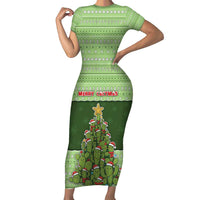 Cactus Christmas Short Sleeve Bodycon Dress Merry Cactmas - Wonder Print Shop